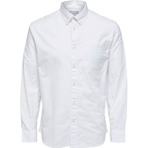 Selected Homme Heren Regrick Oxford Overhemden met lange mouwen Wit