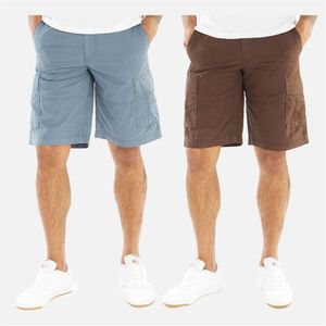 JACK AND JONES Heren Zeus Cargo Shorts Set van 2 Zegelbruin/Blauwe Mirage