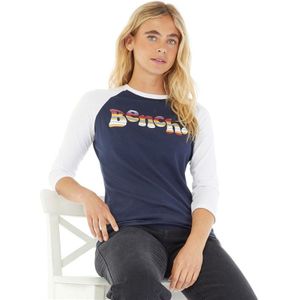 Bench Dames Wendi Langarm T-Shirt Marine/Wit