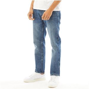 Crosshatch Heren New Embossed Straight Fit Jeans Blauw