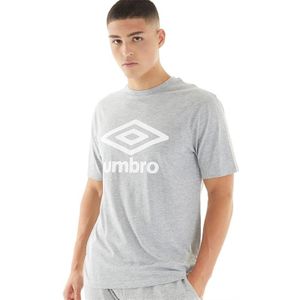 Umbro T-shirt met kernlogo voor Heren Grijs Melange/Wit