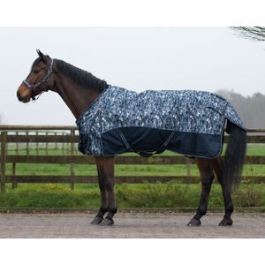 Winterdeken - QHP Winterdeken turnout luxe 300gr Grijs Bovenlengte: 75 cm & Onderlengte: 105 cm