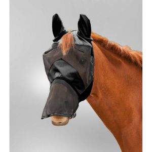 Waldhausen PREMIUM vliegenmasker met oor- en neusbescherming Pony Zwart