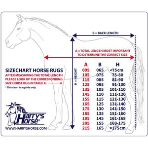 Winterdeken - Harry's Horse Outdoordeken met hals Thor 200  Donkerblauw Bovenlengte: 165 cm & Onderlengte: 215 cm