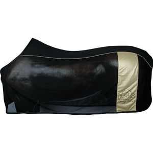 Coolerdeken - Harry's Horse Cooler-vliegendeken EQS Champagne  Zwart Bovenlengte: 165 cm & Onderlengte: 215 cm