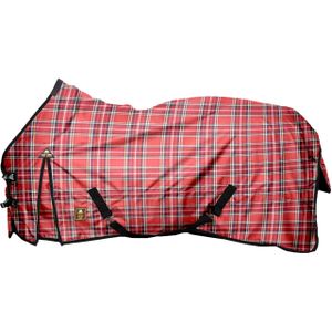 Regendeken - MHS Regendeken 100 gram "Red Blocks"  Rood Bovenlengte: 55 cm & Onderlengte: 70 cm