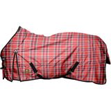 Regendeken - MHS Regendeken met fleece "Red Blocks"  Rood Bovenlengte: 165 cm & Onderlengte: 205 cm