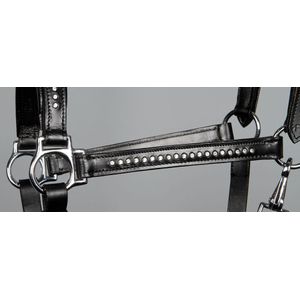 Harry's Horse Halster leder Finesse Crystal Pony Zwart