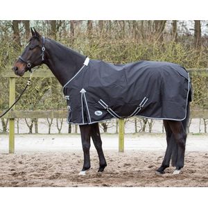 Regendeken - Harry's Horse Outdoor deken Thor 0gr met fleece lining  Zwart Bovenlengte: 145 cm & Onderlengte: 195 cm