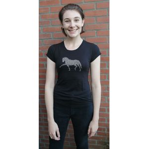 Cavalliera T-shirt Strassdeco dressuurpaard XL Zwart