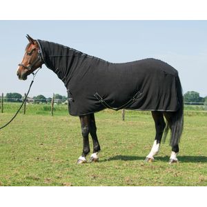 Fleecedeken - Harry's Horse Fleecedeken Deluxe met hals  Zwart Bovenlengte: 145 cm & Onderlengte: 195 cm