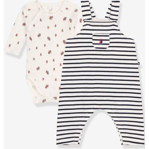 Salopette- en bodyset voor baby PETIT BATEAU marineblauw