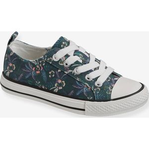 Stoffen decoratieve sneakers voor meisjes groene tropische print