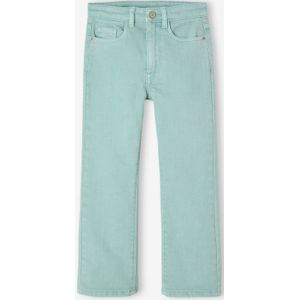 Wijd uitlopende meisjesbroek - Turquoiseblauw - Flared - Canvas - Verstelbare Taille