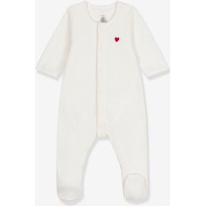 Petit Bateau - Bodyjama - Wit - Fluwelen Pyjama - 2-in-1