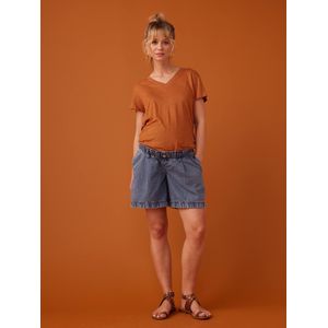 Denim zwangerschapsshort met paperbag-effect ENVIE DE FRAISE stone