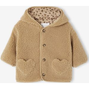Sherpa - Babymantel - Beige - Met Luipaard Printvoering