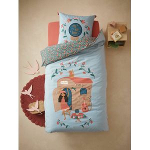 Set dekbedovertrek + kussensloop voor kinderen GIPSY ROULOTTE Oeko-Tex¨ blauw