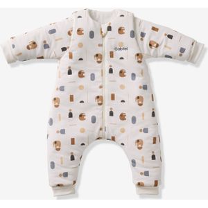Jumpsuit met voetjes PETIT ELEPHANT, afneembare lange mouwen wit, bedrukt