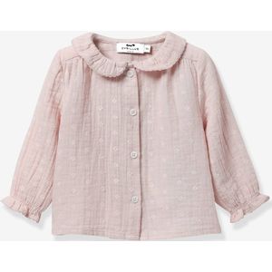 Babyblouse in katoenen gaas CYRILLUS oudroze