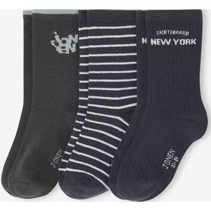 Set van 3 paar JONEN > sokken voor jongens antraciet
