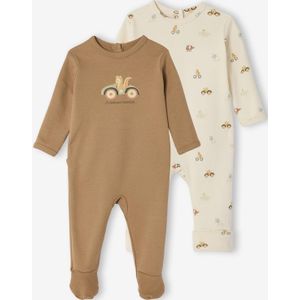 Set van 2 babyslaappakjes voor pasgeborenen ecru