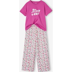 Vertbaudet - Meisjesset - T-shirt en Broek met Wijde Pijpen