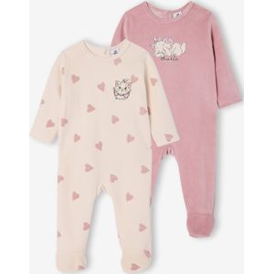 Set van 2 babyslaappakje fluweel / velours Marie lila (poederkleur)