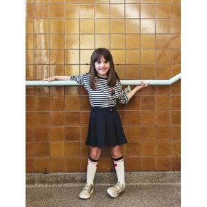 Geplooide rok van piqué breisel voor meisjes marineblauw