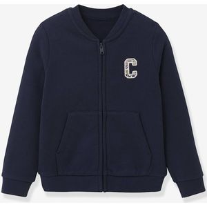 Meisjesvestje van biologisch katoenen sweater CYRILLUS marineblauw