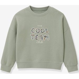 Cool Team Meisje sweater Liberty stof biologisch katoen CYRILLUS blauwgroen