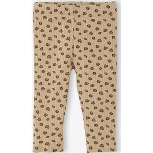Bedrukte babylegging in ribgebreide stof taupe