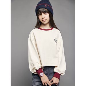 T-shirt met korte mouwen voor meisjes met motief op de rug JONEN ecru