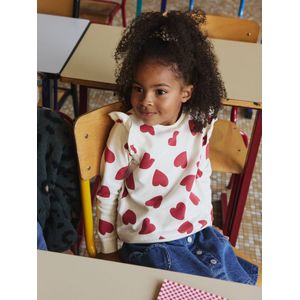 Meisjessweater met ruches op de mouwen vanille