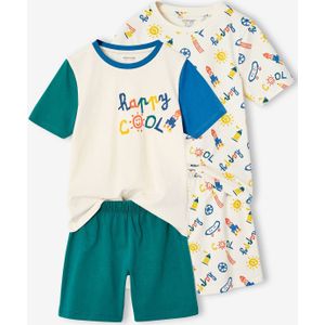 Set van 2 coole pyjamabroeken voor jongens ecru
