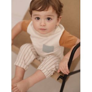 Baby colorblock T-shirt met korte mouwen hazelnoot