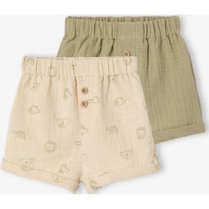 Set van 2 jungle geboorteshorts kaki