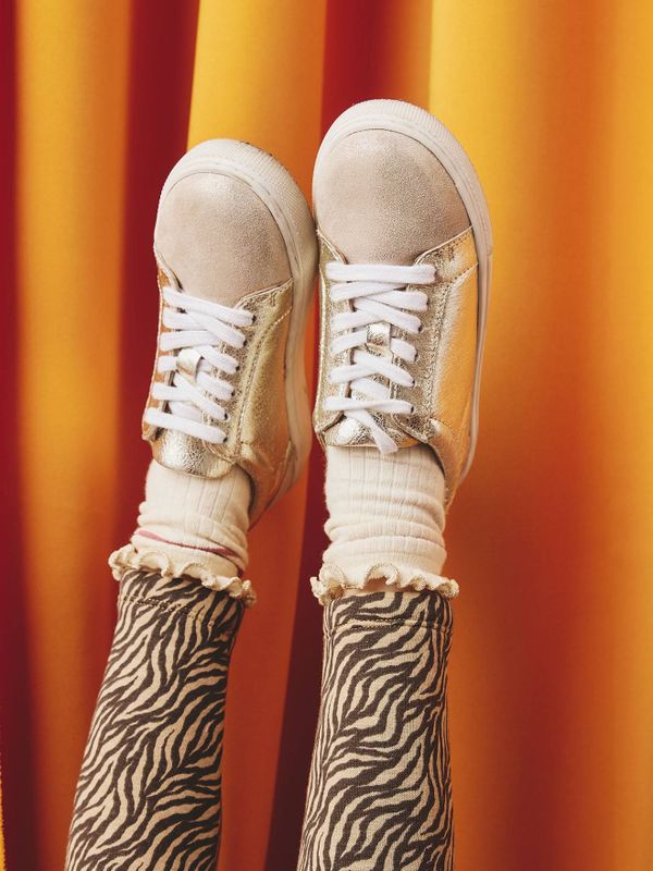 Leren Sneakers - Goud - Kindermodel - Met Veters - Urban Look