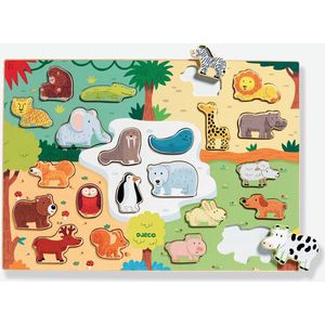 DJECO - Animo - Houten Puzzel - Dierenthema - 22 Stukjes