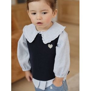 Mouwloze trui baby marineblauw