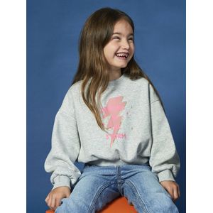 Verkorte sweater met glitterdetail voor meisjes gemêleerd grijs