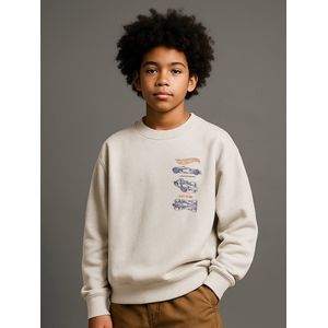 Mattel HOT WHEELS sweater voor jongens gemêleerd beige