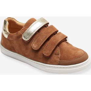 Vertbaudet - Leren Meisjessneakers - Klittenband - Goud
