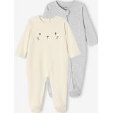 Set van 2 - Slaappakjes - Saliegroen - Interlock - Met Ritssluiting