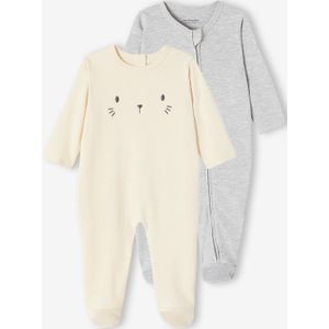 Set van 2 - Slaappakjes - Saliegroen - Interlock - Met Ritssluiting