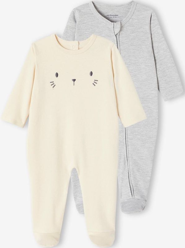 Set van 2 - Slaappakjes - Saliegroen - Interlock - Met Ritssluiting