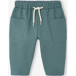 Wijde babybroek van sweatstof groen