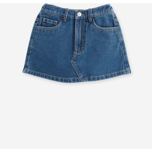 Jeans shortrokje voor meisjes middenblauw
