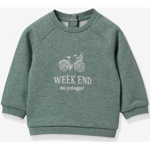 Geborduurde sweater baby - biologisch katoen - CYRILLUS blauwgroen