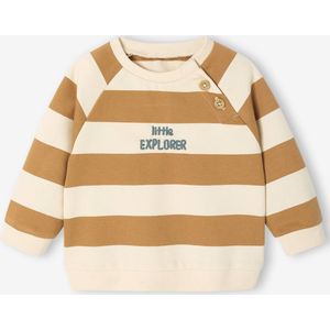 Gestreept sweatshirt van molton baby karamel